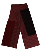 Dolce & Gabbana Maroon Black Neck Warmer Wrap Shawl Scarf - Zeiniez
