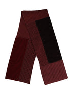 Dolce & Gabbana Maroon Black Neck Warmer Wrap Shawl Scarf - Zeiniez