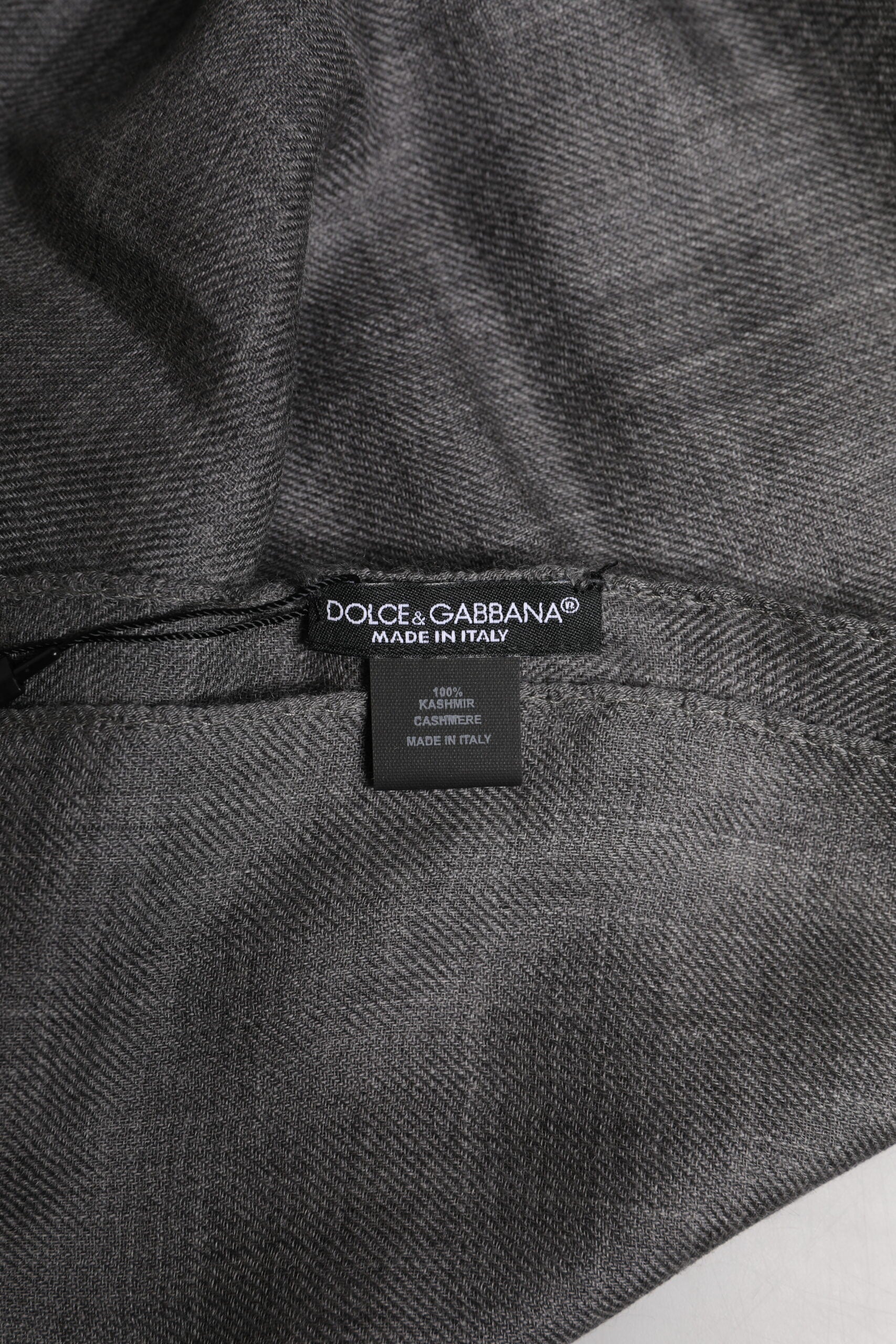Dolce & Gabbana Gray Logo Print Neck Warmer Wrap Shawl Scarf
