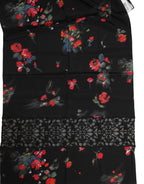 Dolce & Gabbana Black Floral Print Neck Warmer Wrap Scarf - Zeiniez