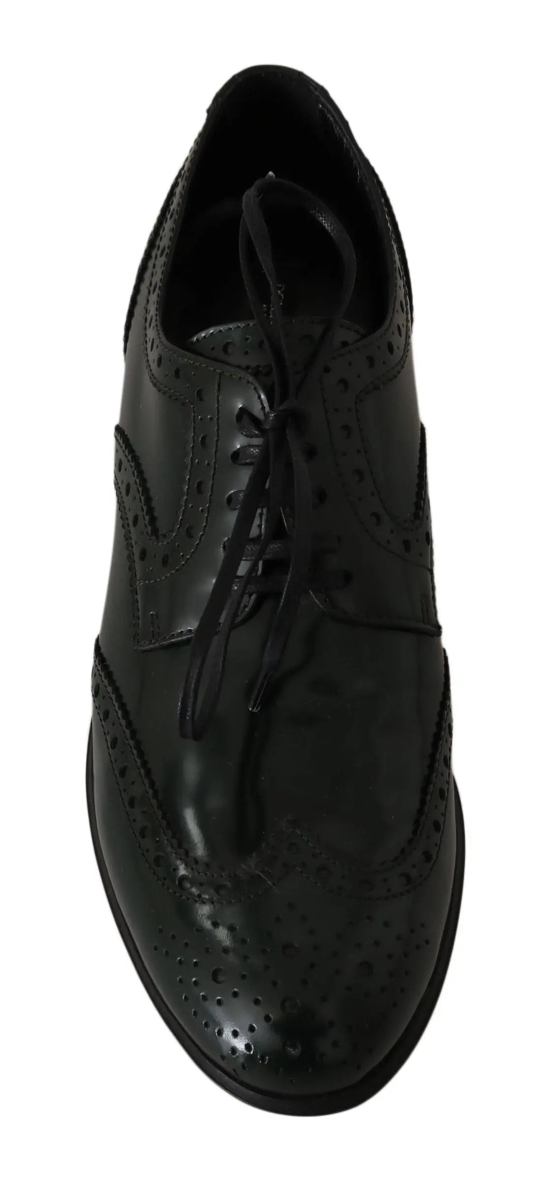 Dolce & Gabbana Green Leather Broque Oxford Wingtip Shoes - Zeiniez