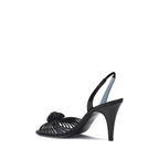 Valentino Garavani Black Calf Leather Bos Taurus Stiletto Heel Sandals - Zeiniez