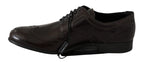 Dolce & Gabbana Brown Leather Broques Oxford Wingtip Shoes - Zeiniez