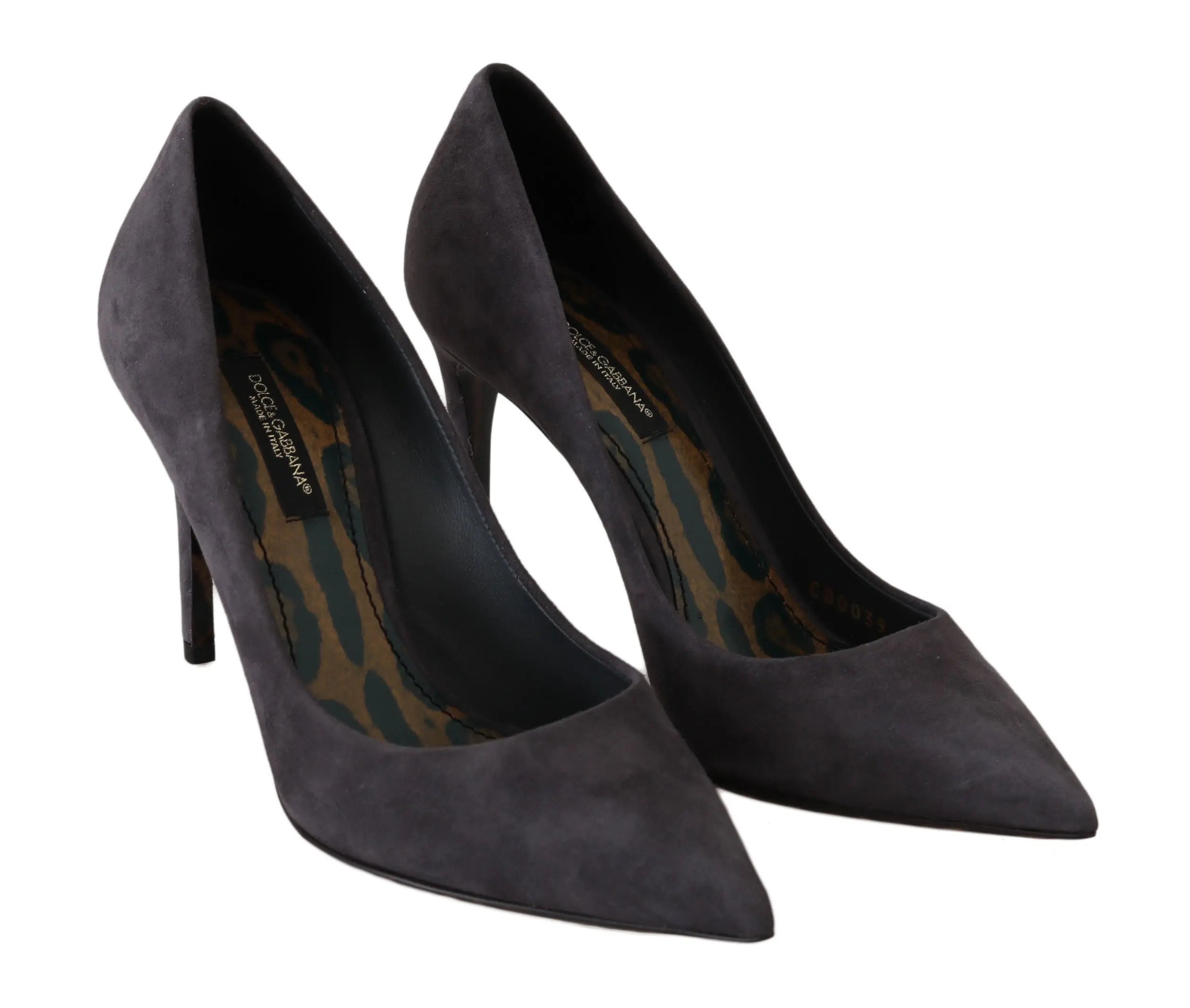 Dolce & Gabbana Gray Suede Leather Stiletto  Shoes Heels - Zeiniez