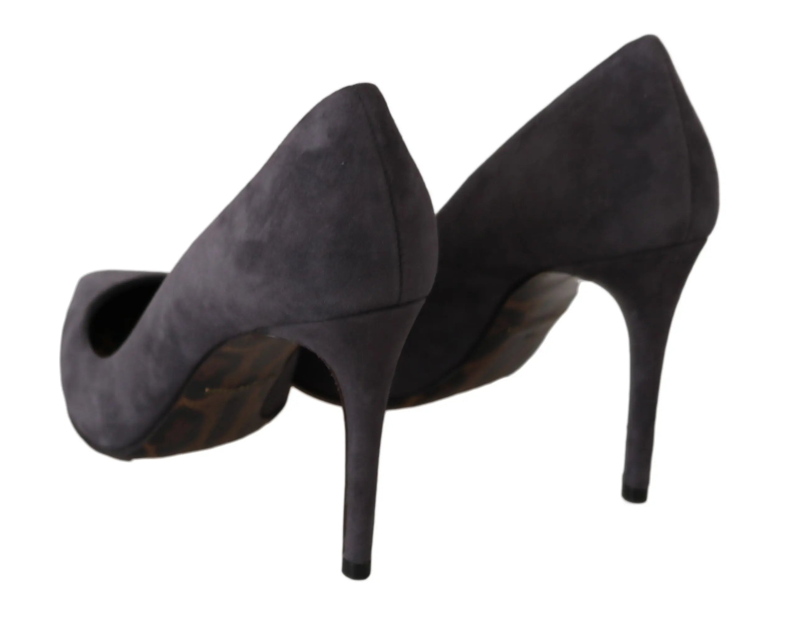 Dolce & Gabbana Gray Suede Leather Stiletto  Shoes Heels - Zeiniez