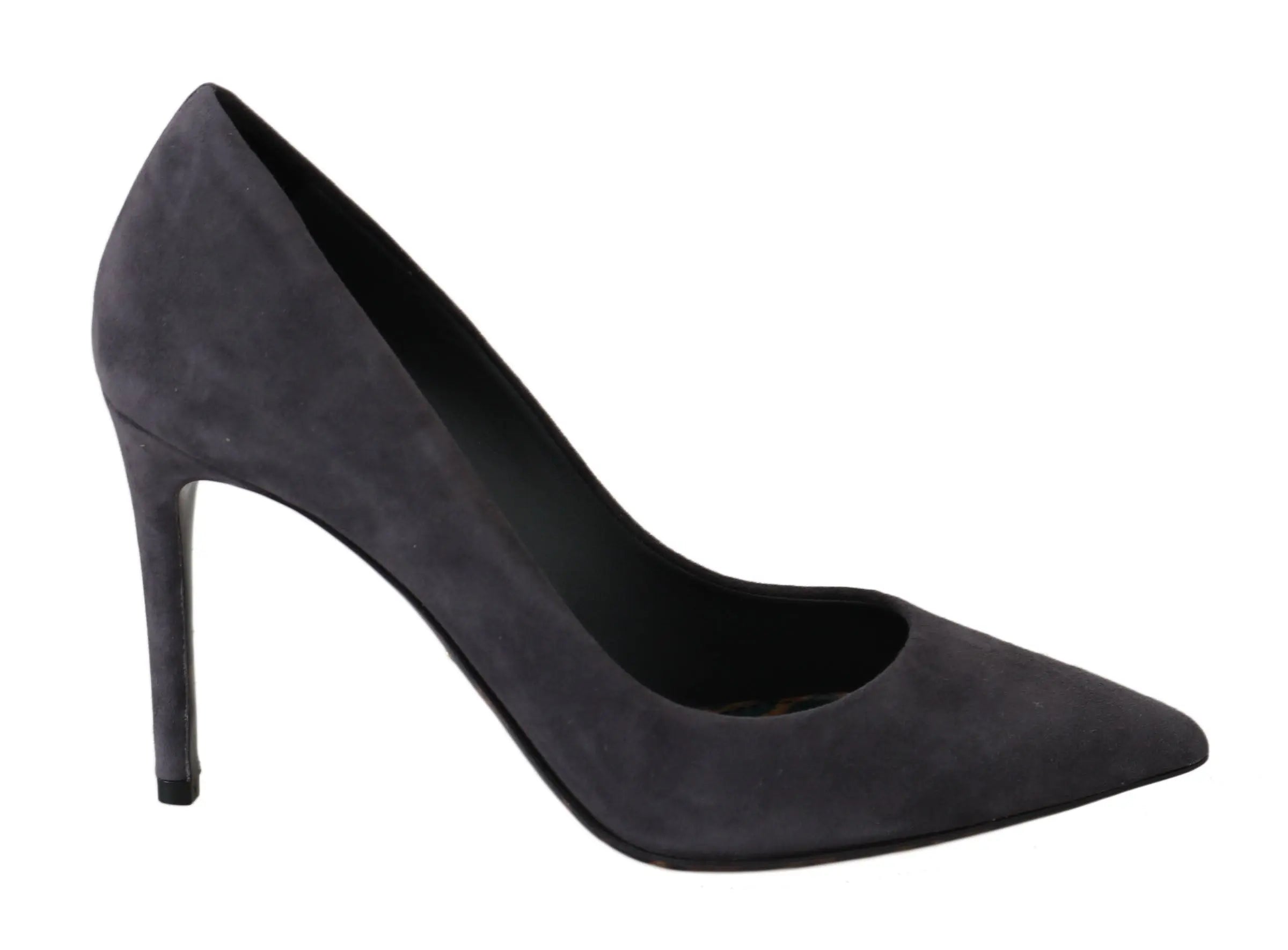 Dolce & Gabbana Gray Suede Leather Stiletto  Shoes Heels - Zeiniez