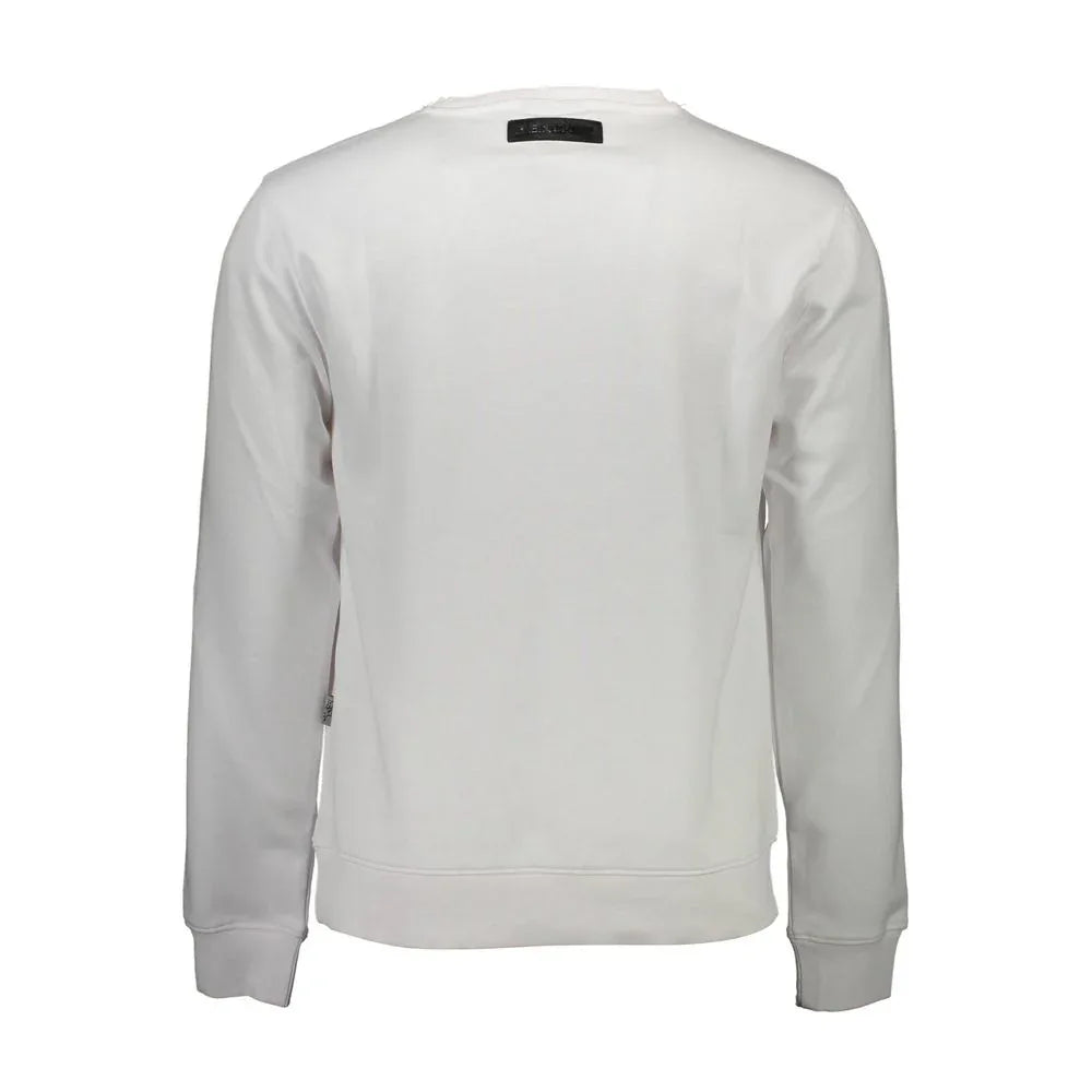 Plein Sport Bianco Cotton Men Sweatshirt - Zeiniez