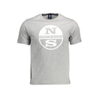 North Sails Gray Cotton Men T-Shirt - Zeiniez