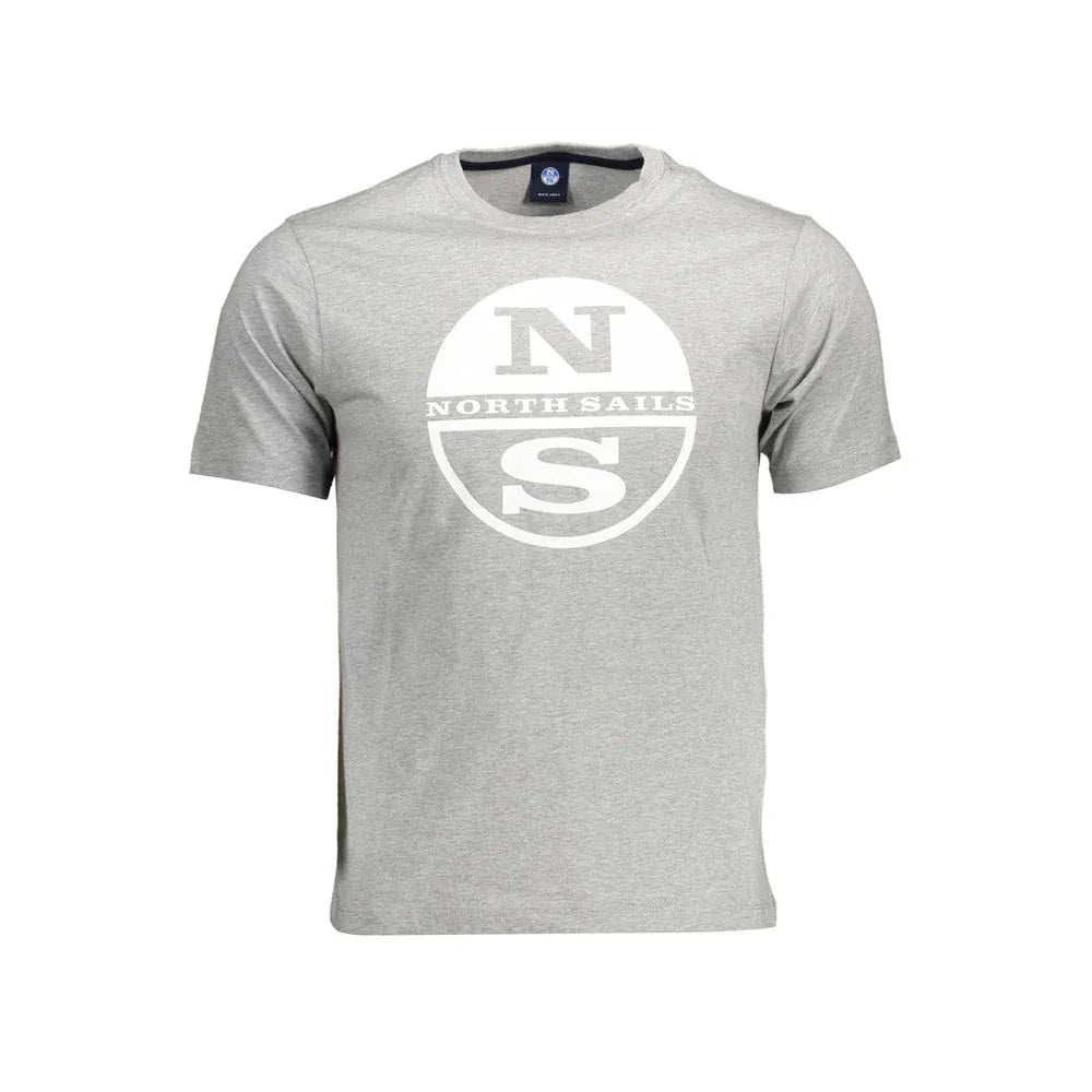 North Sails Gray Cotton Men T-Shirt - Zeiniez