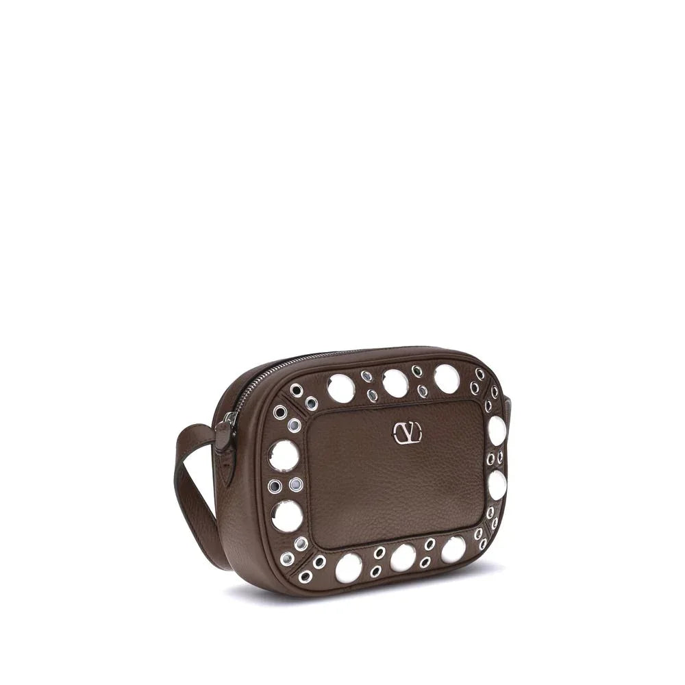 Valentino Garavani Brown Calf Leather Bos Taurus Shoulder Bag - Zeiniez