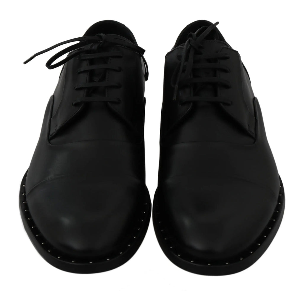 Dolce & Gabbana Black Leather Derby Formal Shoes - Zeiniez