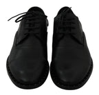 Dolce & Gabbana Black Leather Derby Formal Shoes - Zeiniez