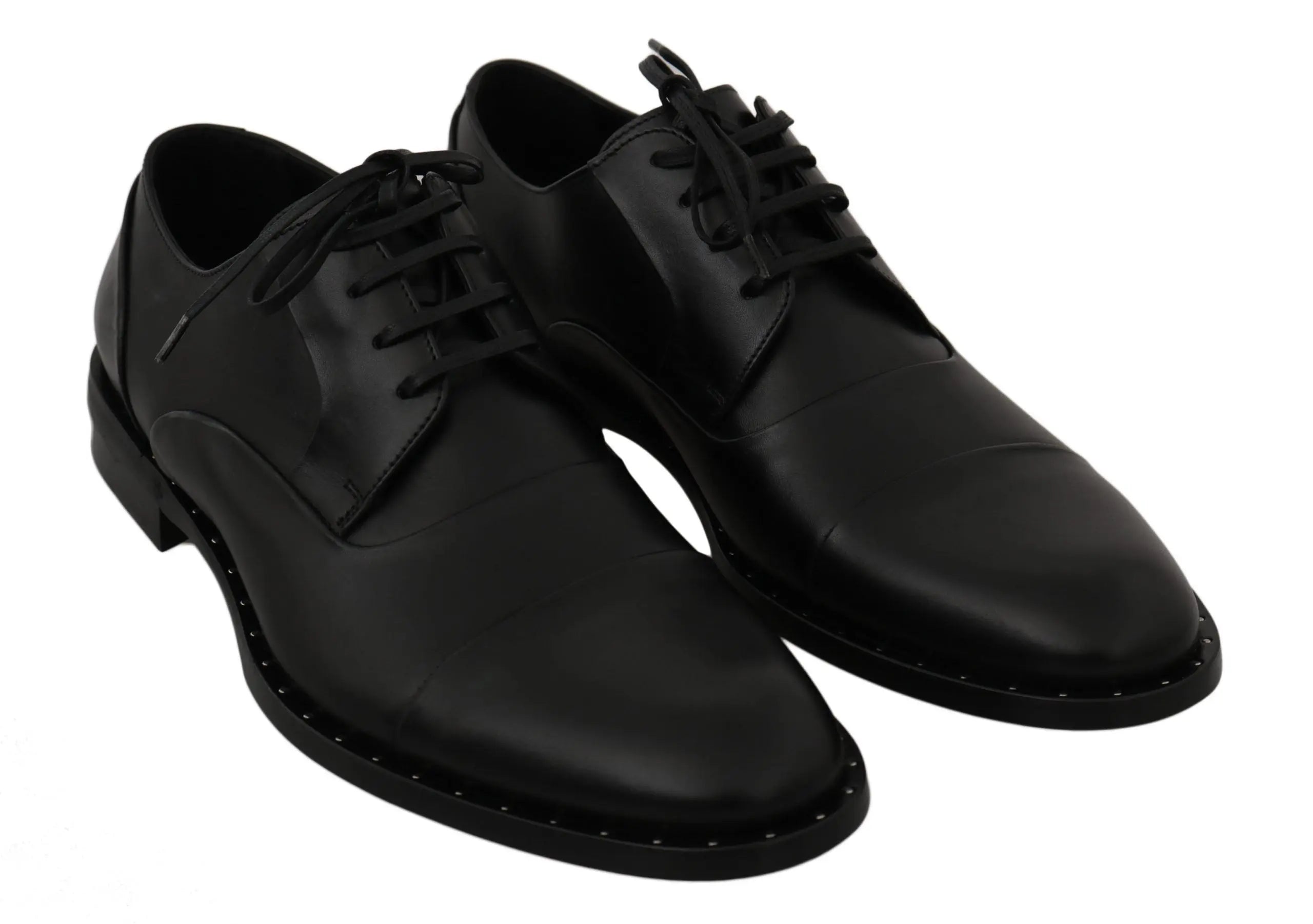 Dolce & Gabbana Black Leather Derby Formal Shoes - Zeiniez