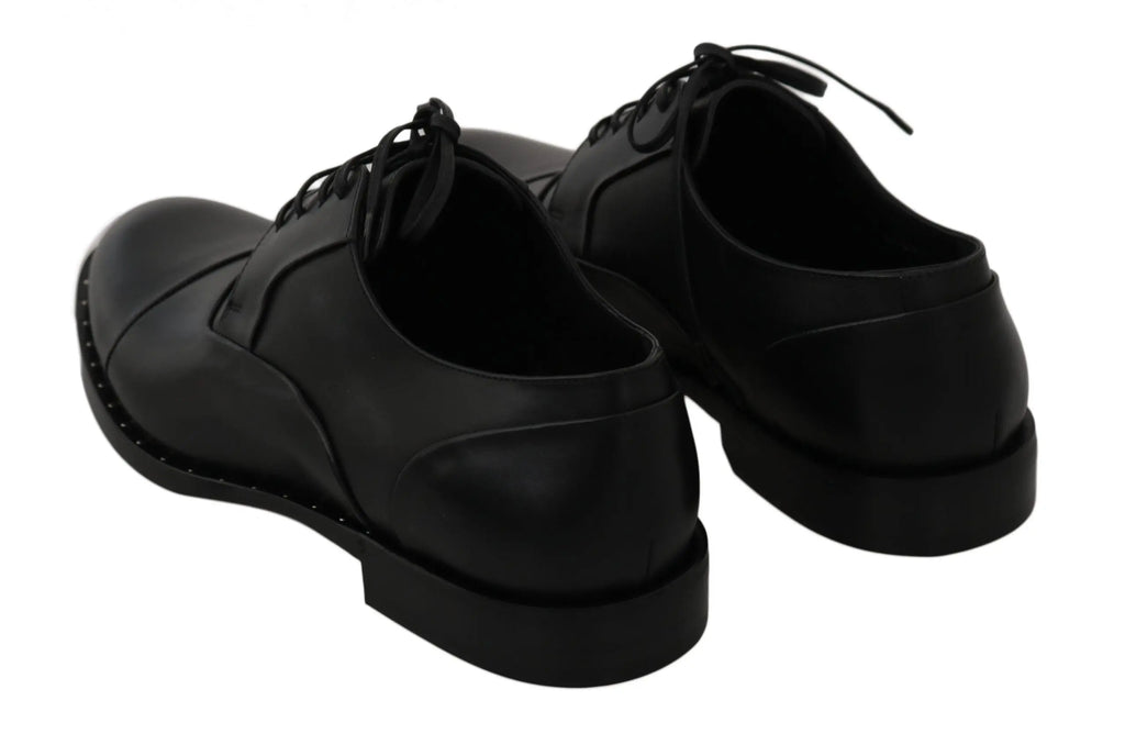 Dolce & Gabbana Black Leather Derby Formal Shoes - Zeiniez