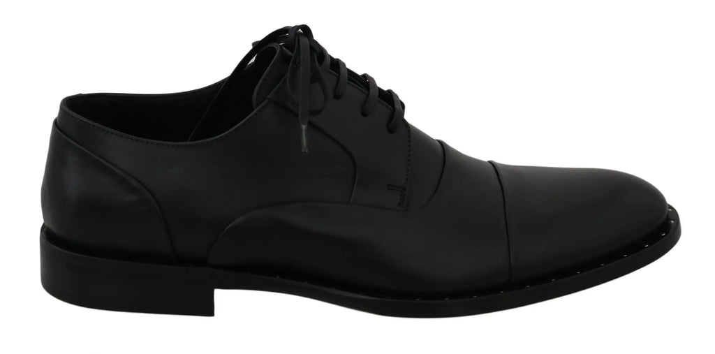 Dolce & Gabbana Black Leather Derby Formal Shoes - Zeiniez