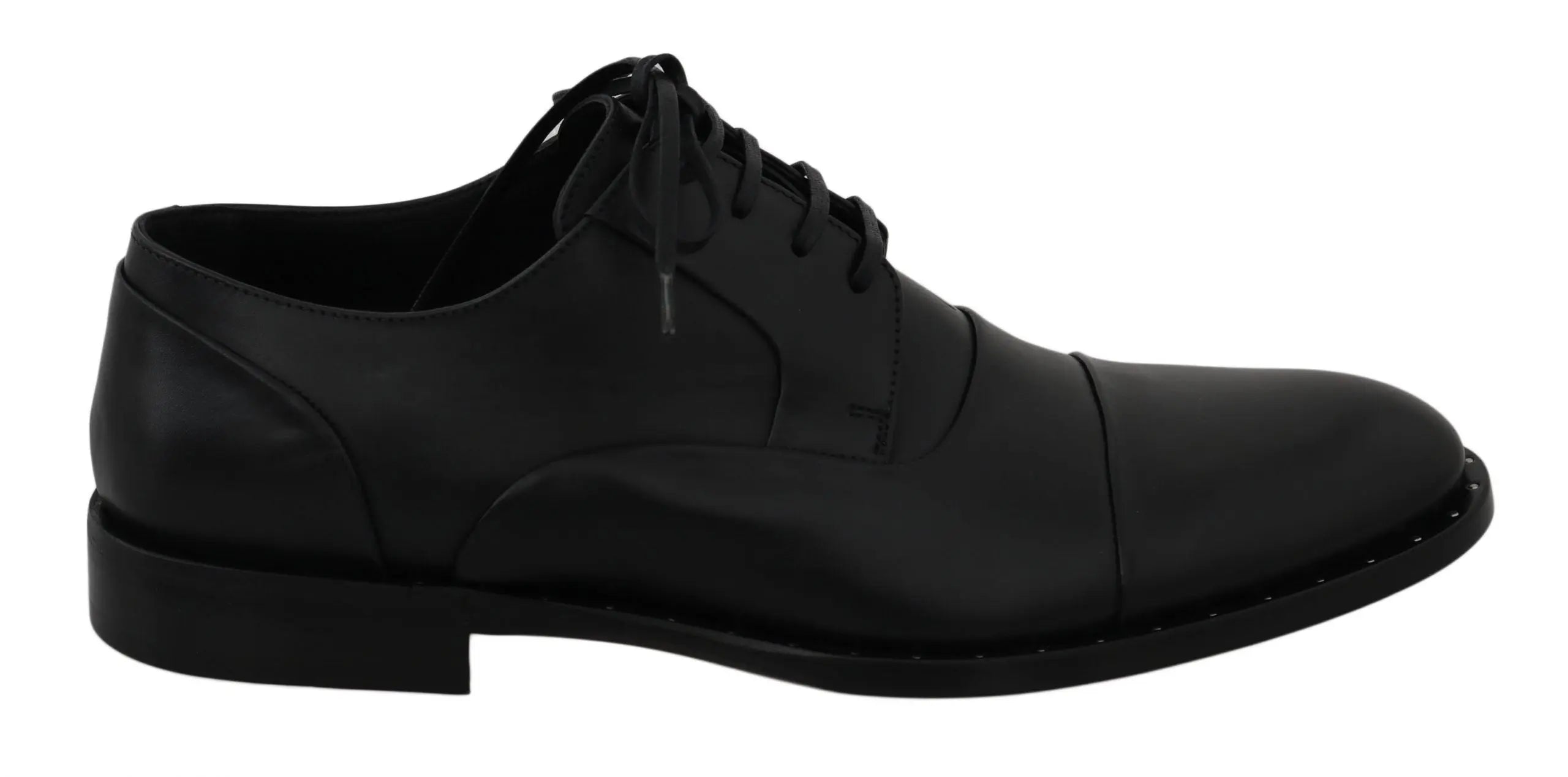 Dolce & Gabbana Black Leather Derby Formal Shoes - Zeiniez
