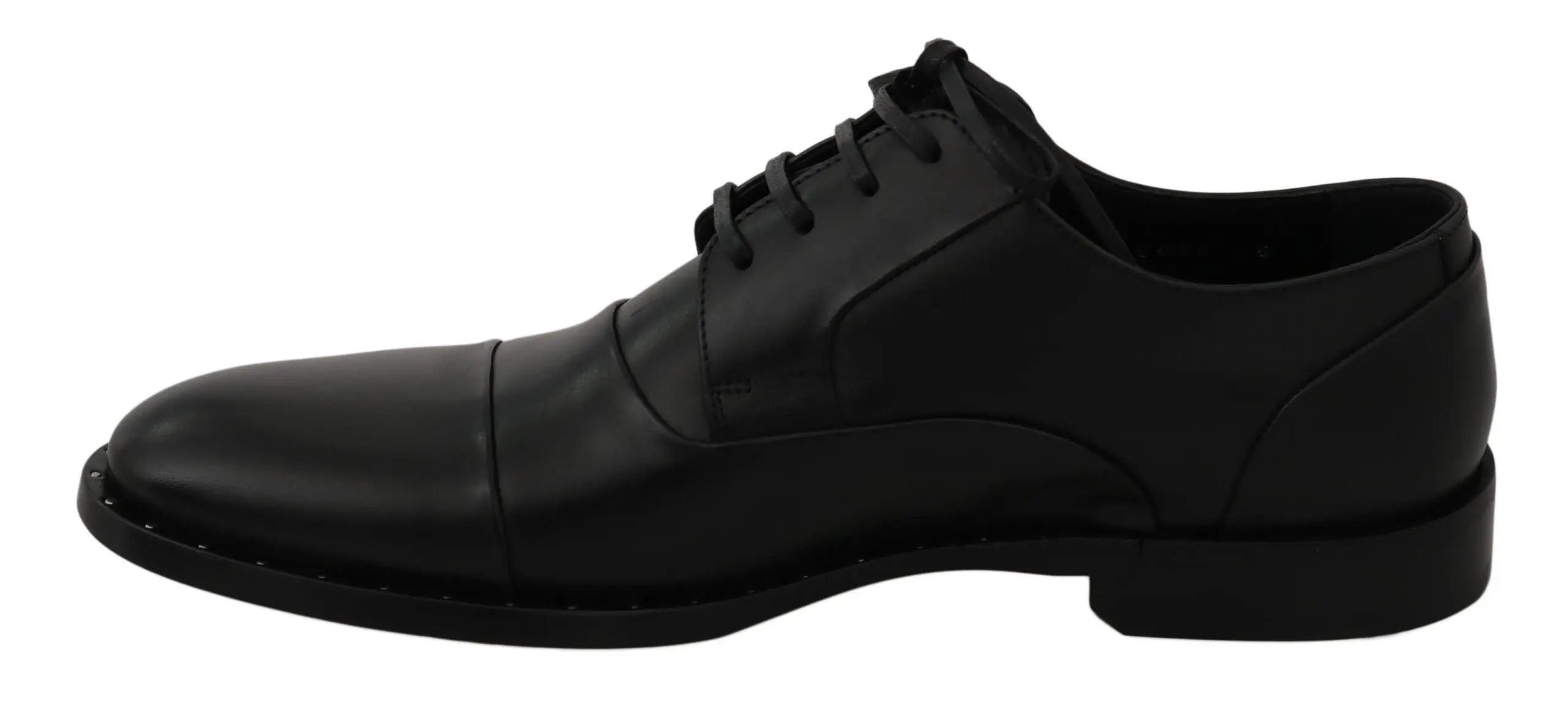 Dolce & Gabbana Black Leather Derby Formal Shoes - Zeiniez