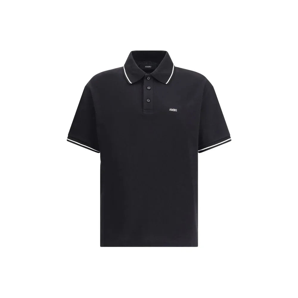 Amiri Black Cotton Polo T-Shirt - Zeiniez