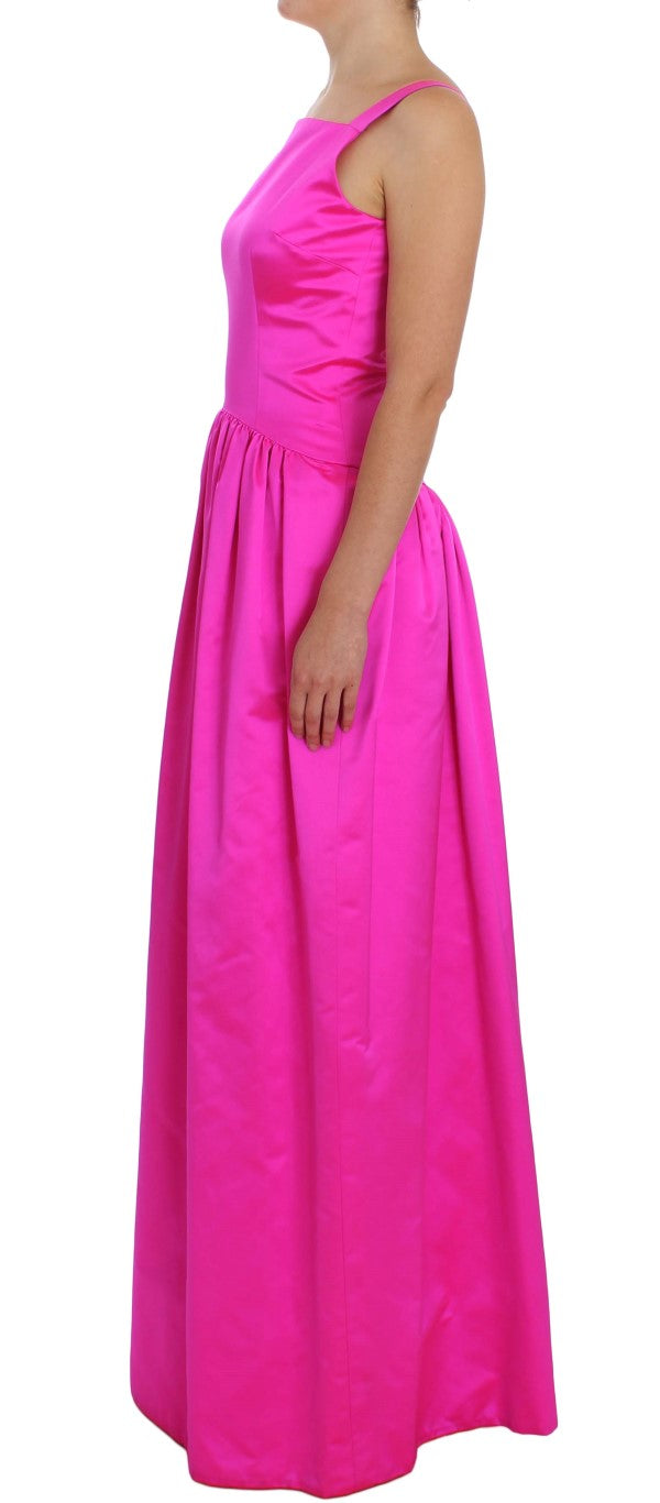 Dolce & Gabbana Pink Silk Long Sheath Ball Gown Dress Dolce & Gabbana