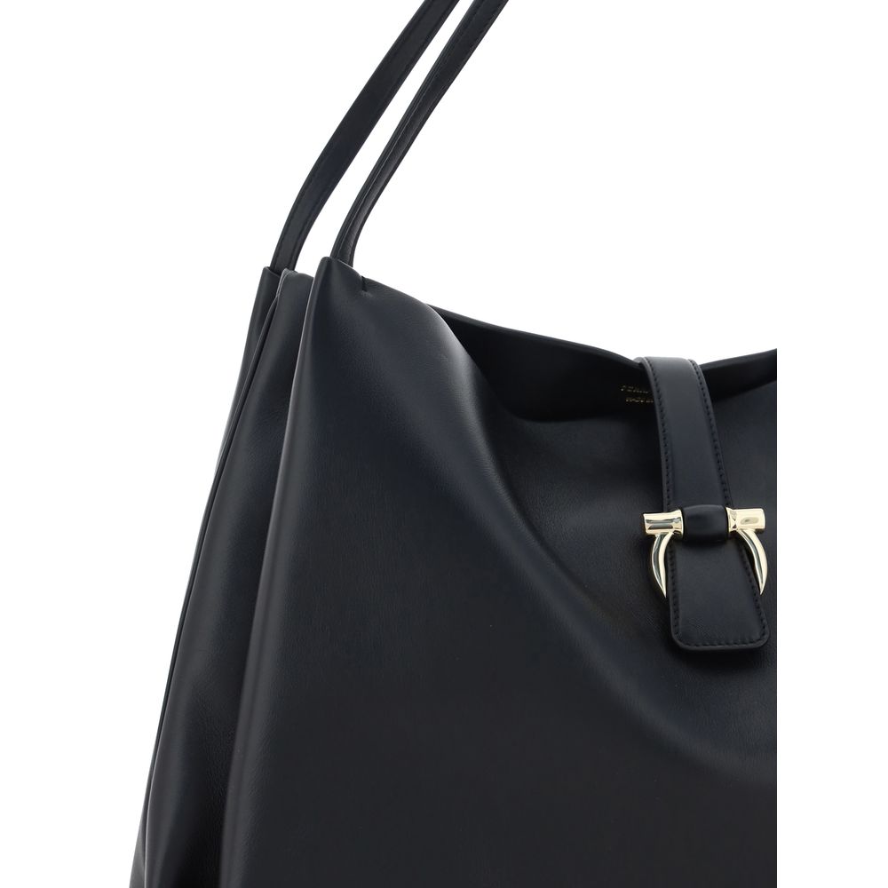 Ferragamo Black Calf Leather Bos Taurus Handbag - Zeiniez
