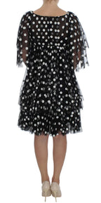 Dolce & Gabbana Black White Polka Dotted Ruffled Dress - Zeiniez