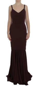 Dolce & Gabbana Bordeaux Stretch Full Length Sheath Dress - Zeiniez