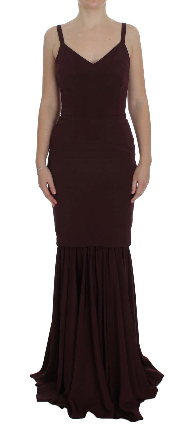 Dolce & Gabbana Bordeaux Stretch Full Length Sheath Dress Dolce & Gabbana