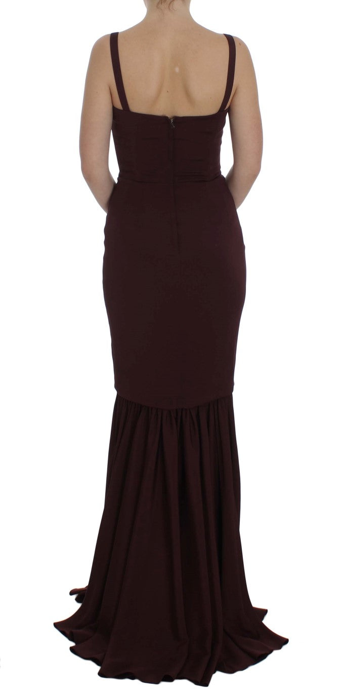 Dolce & Gabbana Bordeaux Stretch Full Length Sheath Dress Dolce & Gabbana