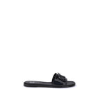 Valentino Garavani Black Calf Leather Bos Taurus Flat Sandals