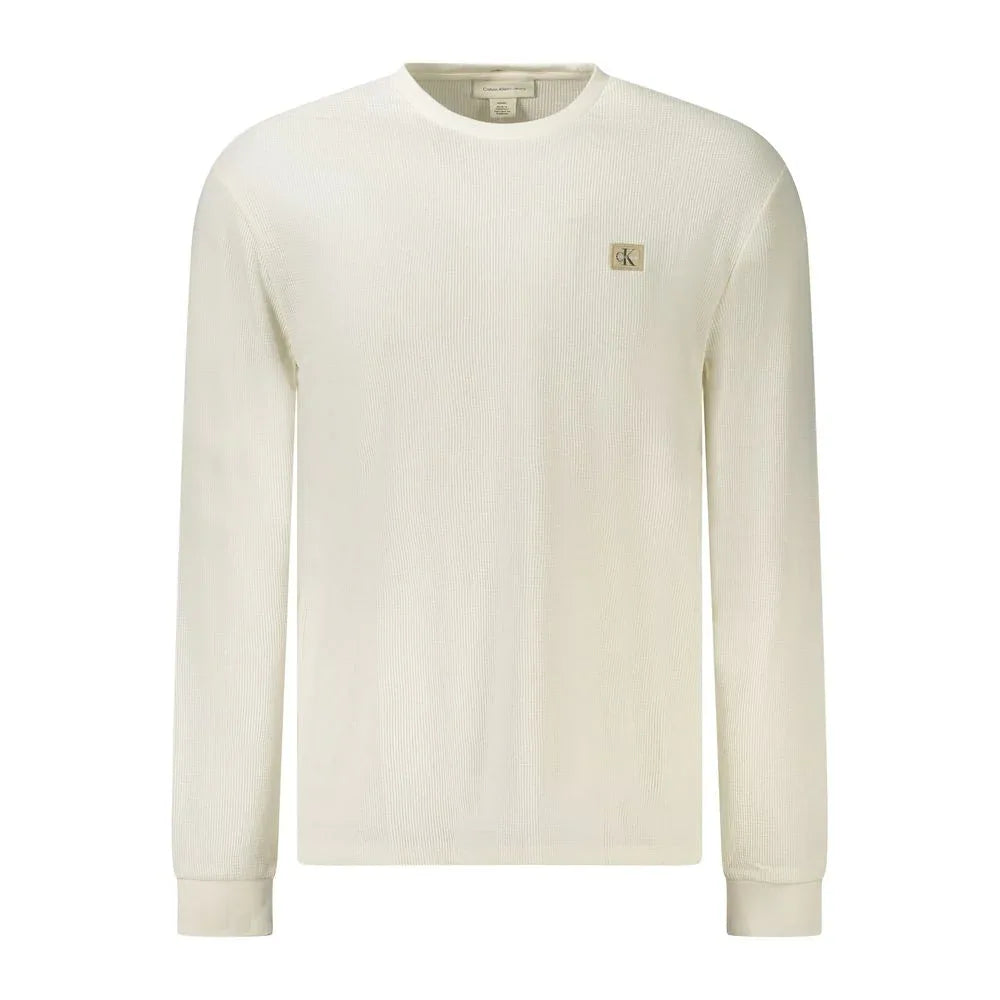 Calvin Klein White Cotton Men's Long-Sleeve T-Shirt - Zeiniez