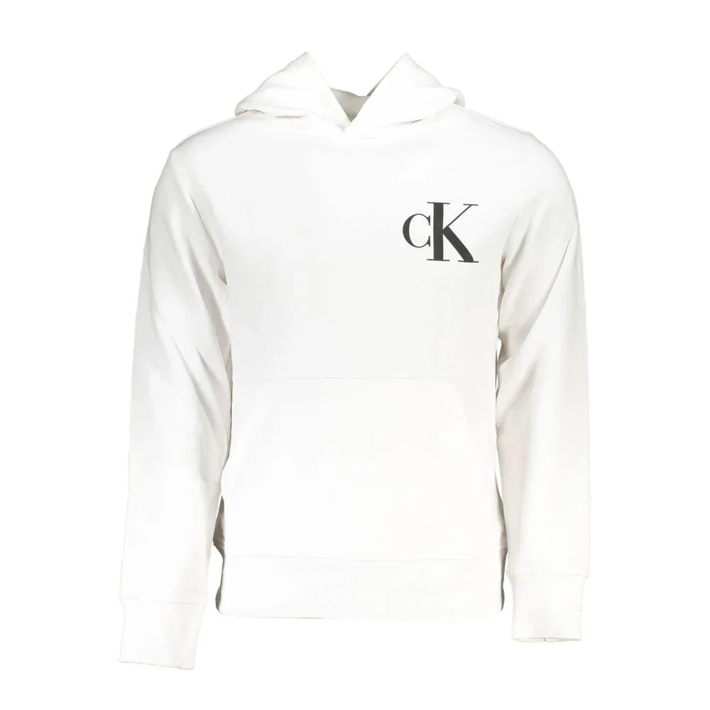 Calvin Klein White Cotton Men Sweater with Hood - Zeiniez