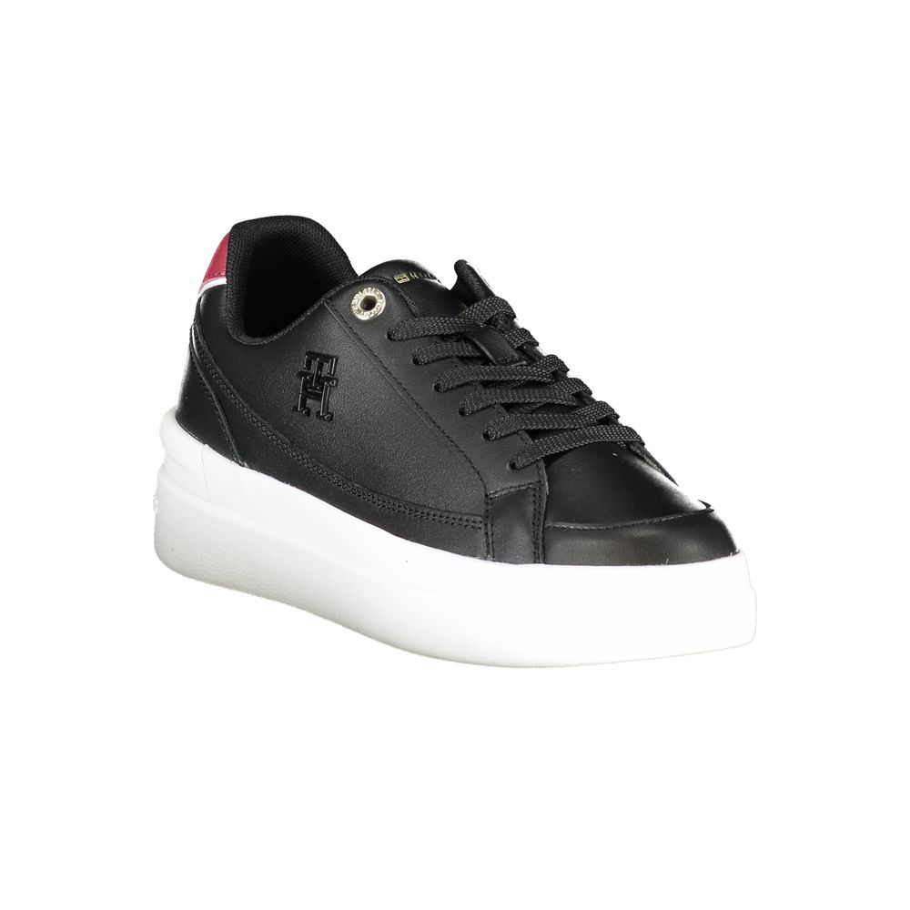 Tommy Hilfiger Black Leather Women Sneaker - Zeiniez