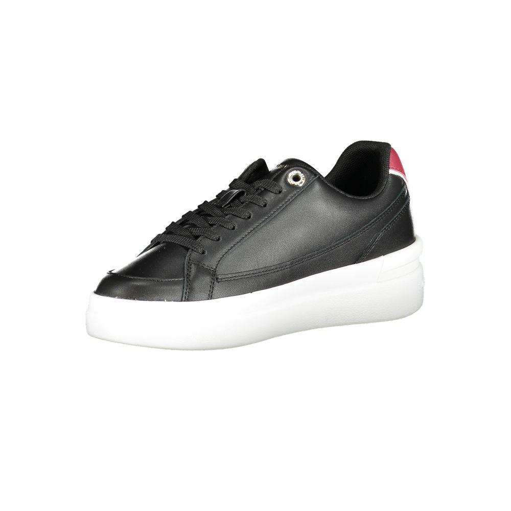 Tommy Hilfiger Black Leather Women Sneaker - Zeiniez