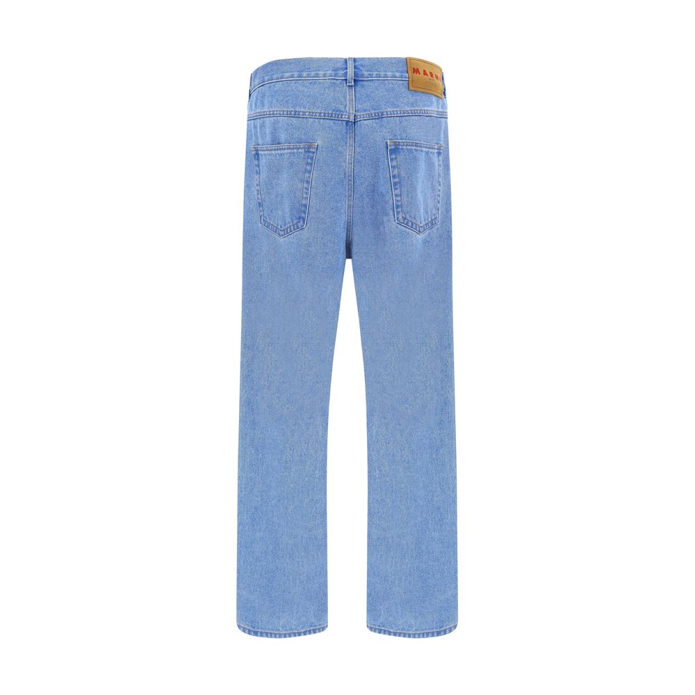 Marni Blue Cotton Straight-Leg Jeans