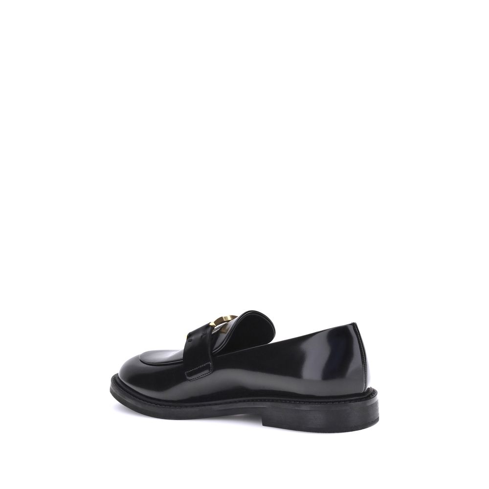 Chloé Black Calf Leather Bos Taurus Slip-On Loafers - Zeiniez