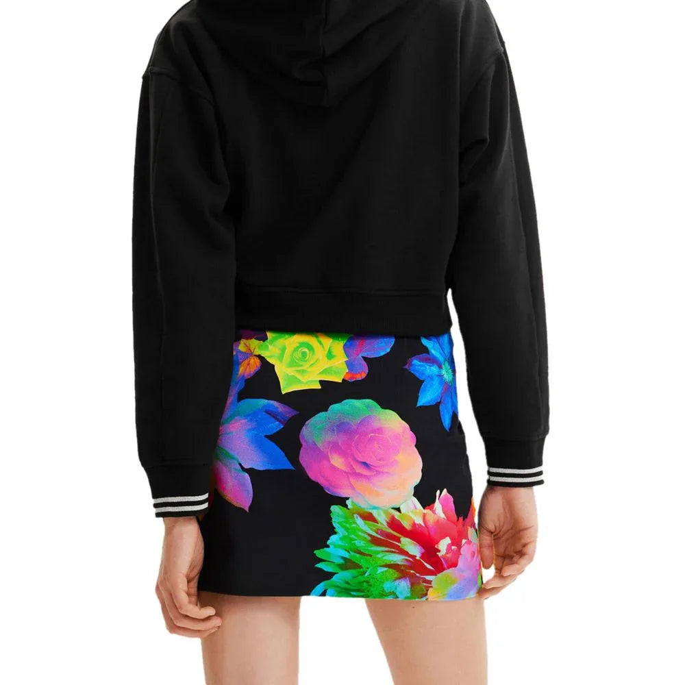Desigual Black Cotton Mini Skirt - Zeiniez