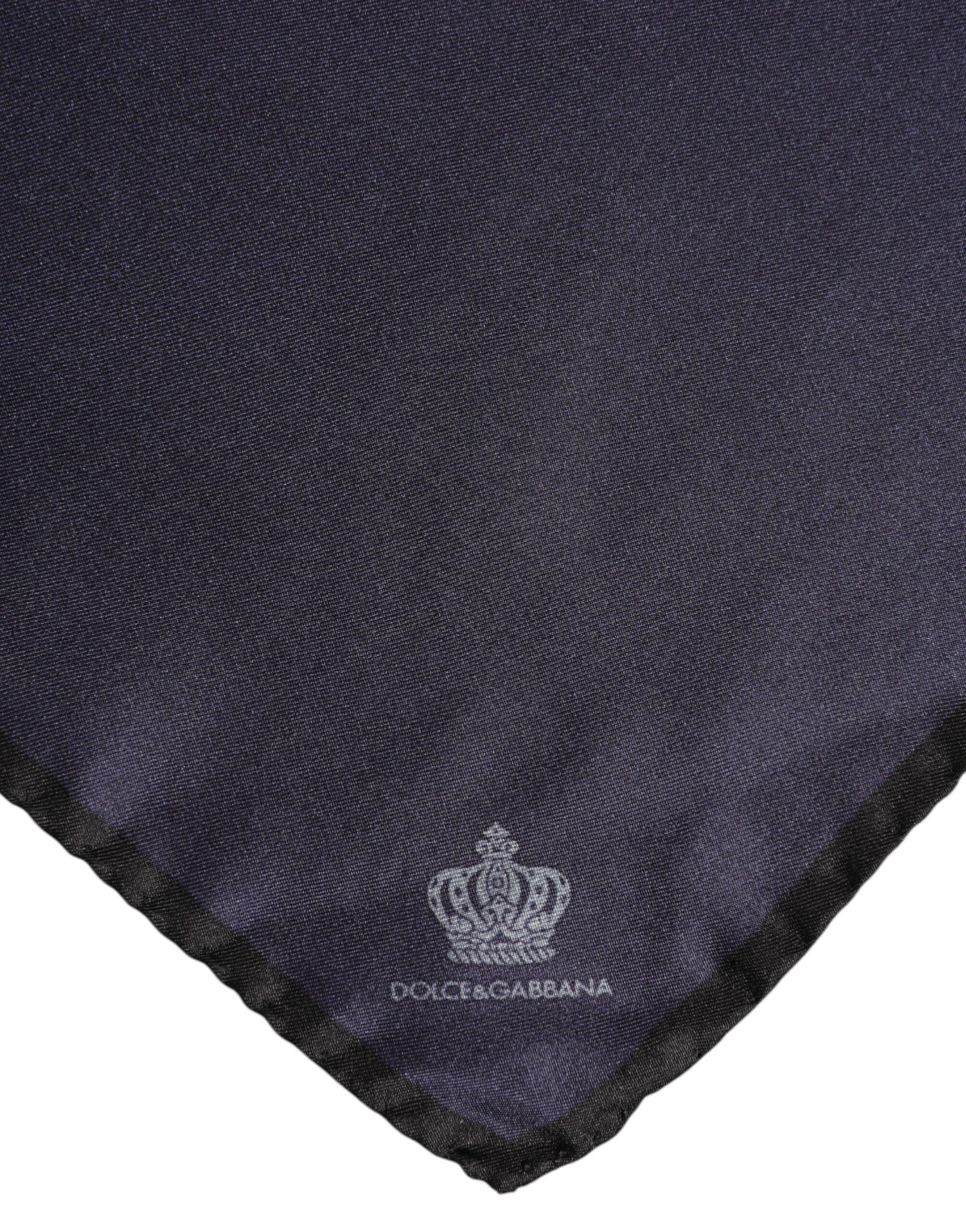 Dolce & Gabbana Blue DG Crown Silk Square Men Foulard Scarf - Zeiniez