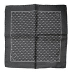 Dolce & Gabbana Black Fish Print Silk Square Men Foulard Scarf - Zeiniez