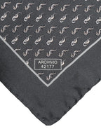 Dolce & Gabbana Black Fish Print Silk Square Men Foulard Scarf - Zeiniez
