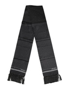 Dolce & Gabbana Black White Polka Dot Fringes Foulard Scarf - Zeiniez
