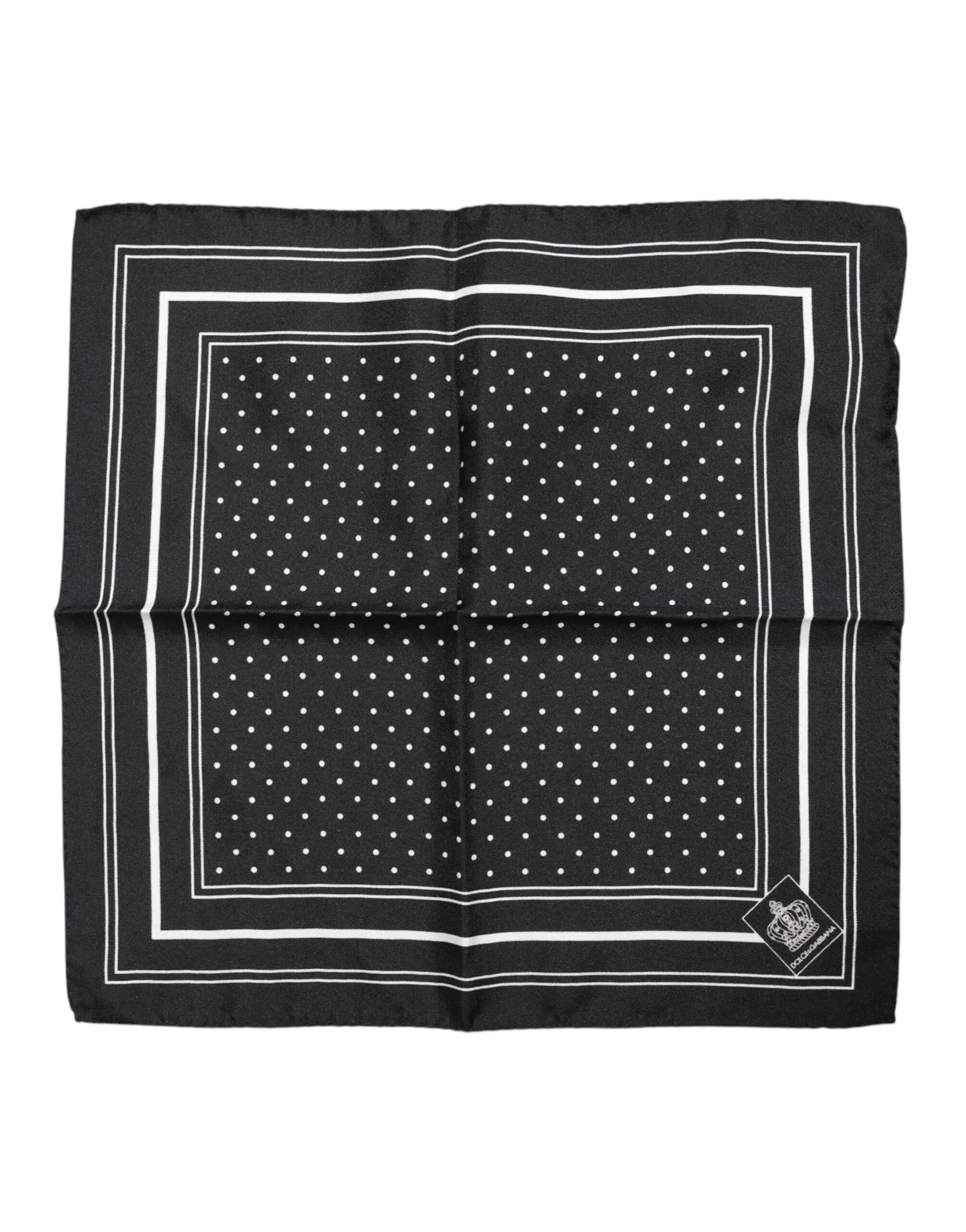 Dolce & Gabbana Black White Polka Dot Men Foulard Scarf - Zeiniez