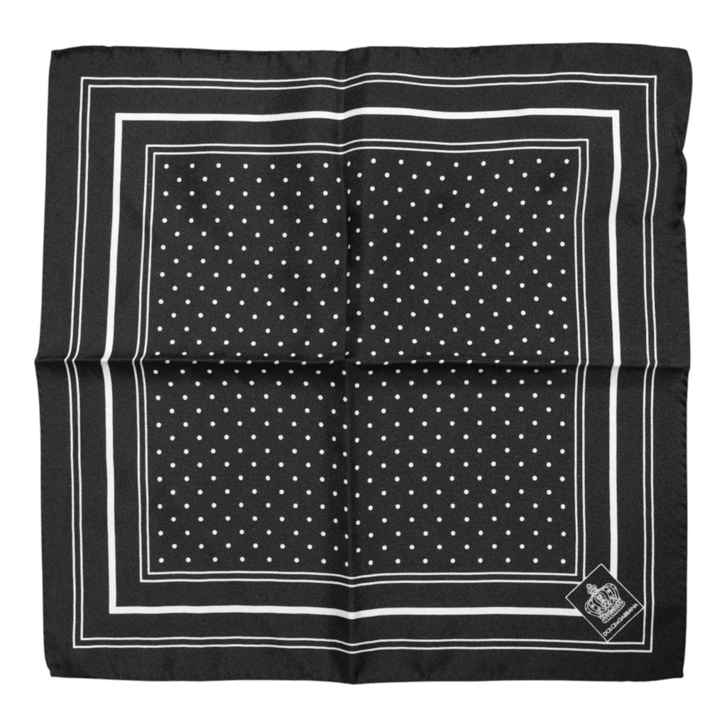 Dolce & Gabbana Black White Polka Dot Men Foulard Scarf - Zeiniez