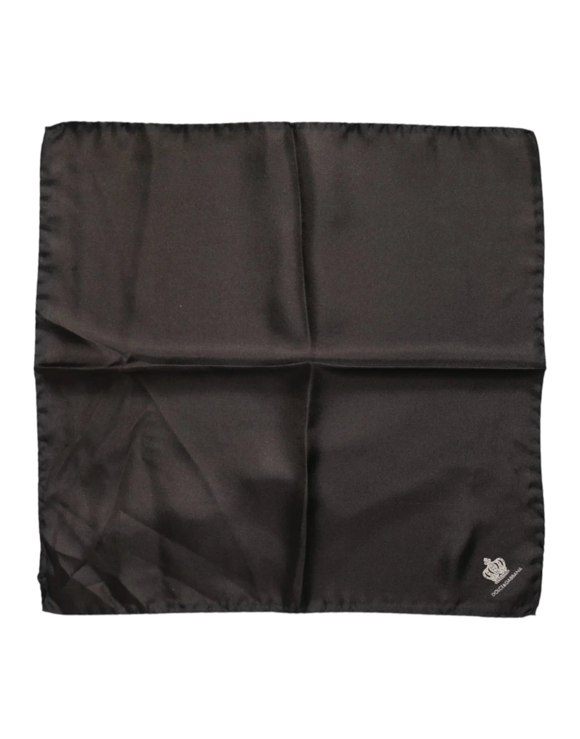 Dolce & Gabbana Brown DG Crown Silk Square Men Foulard Scarf - Zeiniez