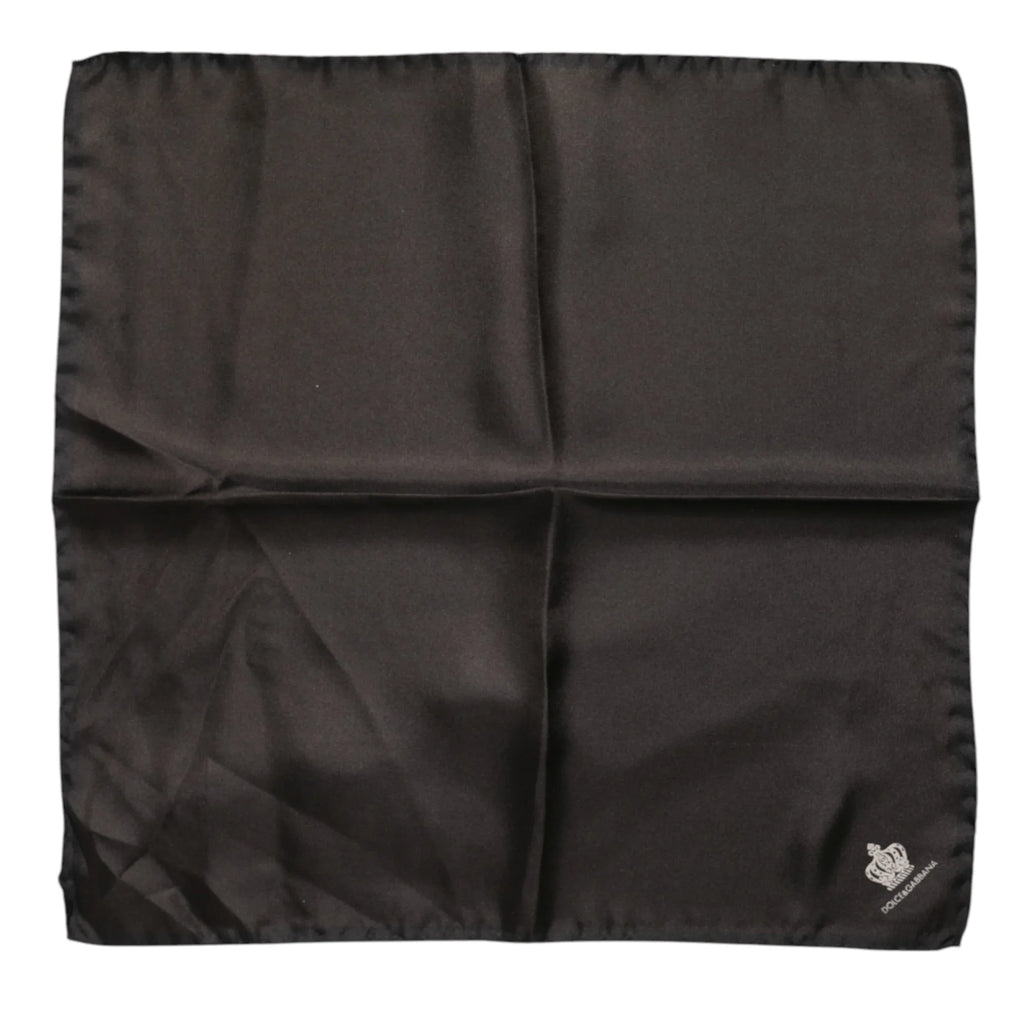 Dolce & Gabbana Brown DG Crown Silk Square Men Foulard Scarf - Zeiniez