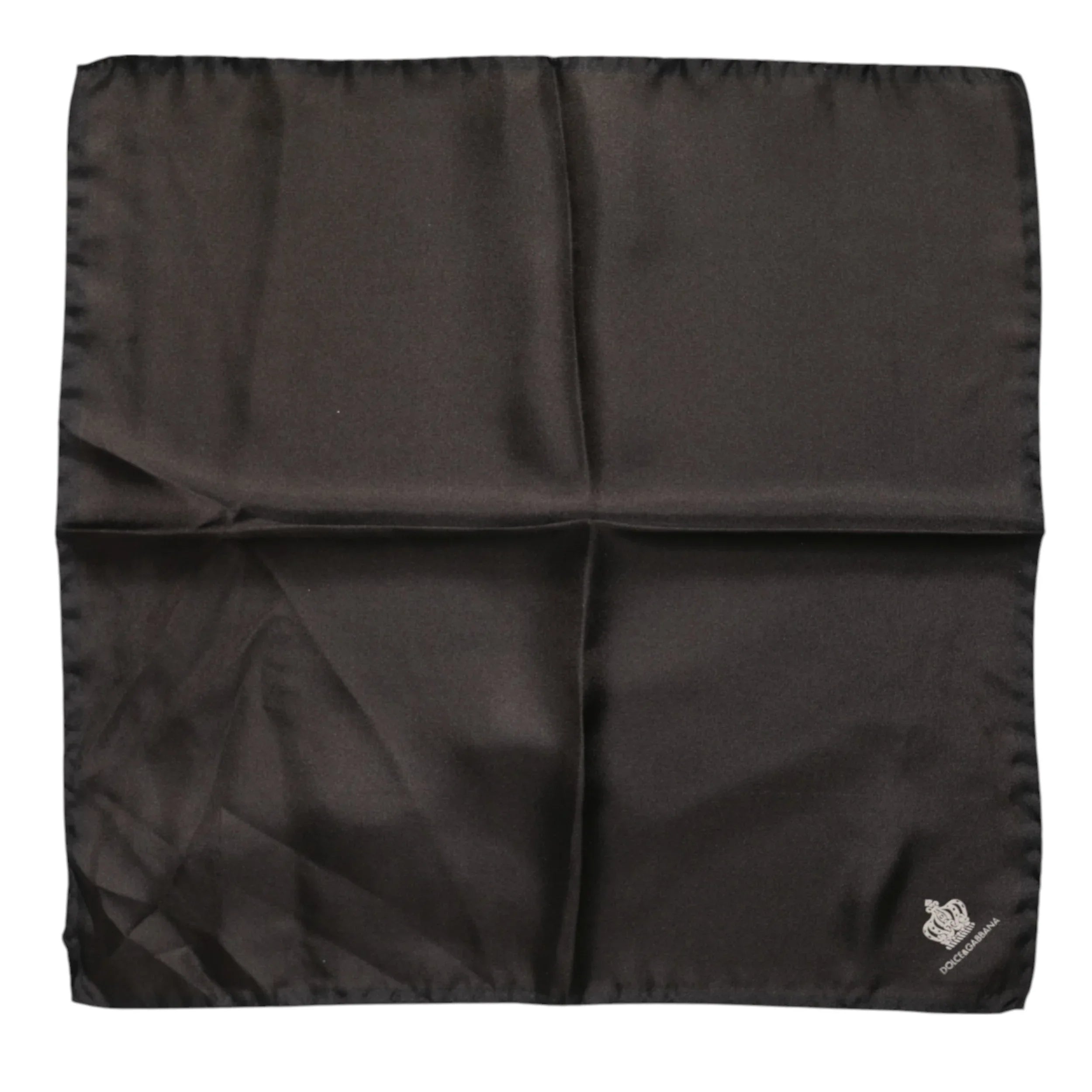 Dolce & Gabbana Brown DG Crown Silk Square Men Foulard Scarf - Zeiniez