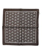 Dolce & Gabbana Brown Skull Silk Square Men Foulard Scarf - Zeiniez