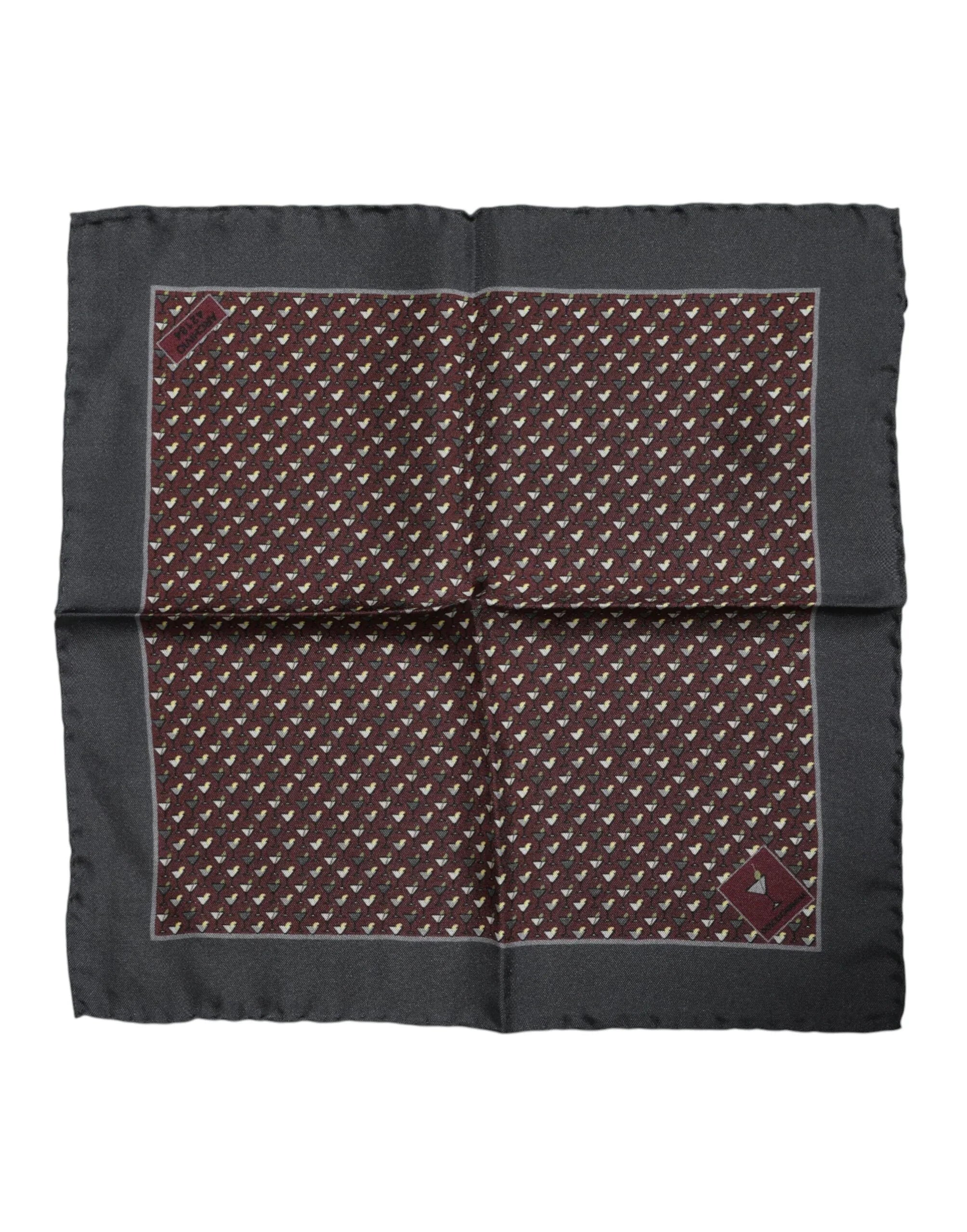 Dolce & Gabbana Maroon Cocktail Silk Square Foulard Scarf - Zeiniez