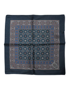 Dolce & Gabbana Blue Printed Silk Square Men Foulard Scarf - Zeiniez