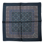 Dolce & Gabbana Blue Printed Silk Square Men Foulard Scarf - Zeiniez