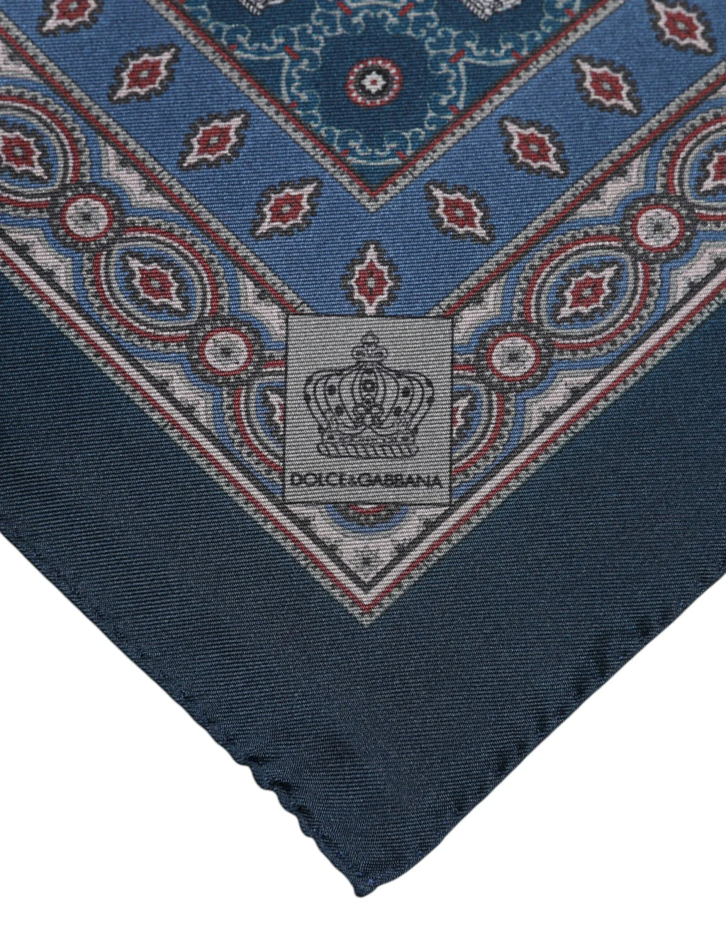 Dolce & Gabbana Blue Printed Silk Square Men Foulard Scarf - Zeiniez